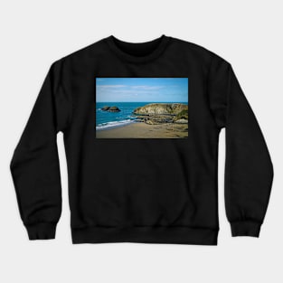 Wonderful Summer Beach Scene - Coastal Scenery - Traeth Llyfn Beach Crewneck Sweatshirt